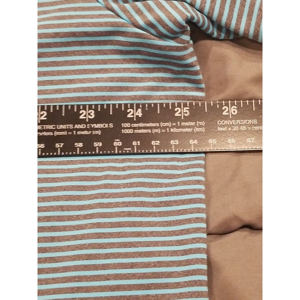 Under Armour Light Blue and White Striped Polo Shirt - Picture 4 of 10